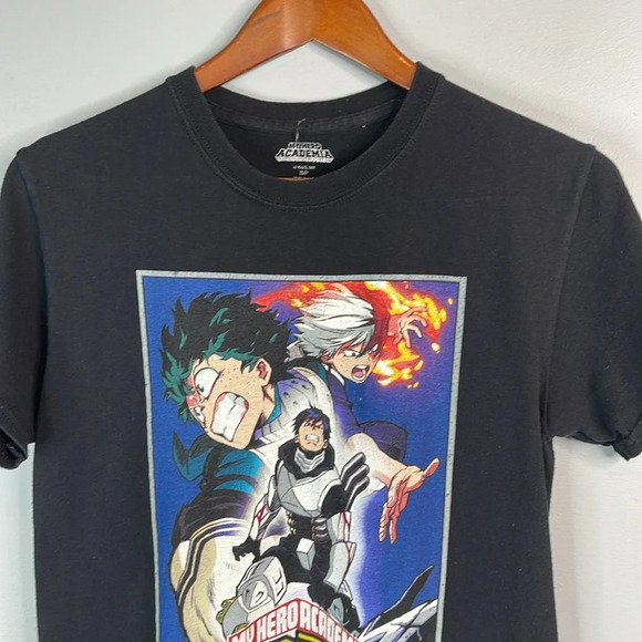 My Hero Academia Manga Series Graphic TShirt Black Crewneck Short Sleeve Izuku S - Picture 4 of 9